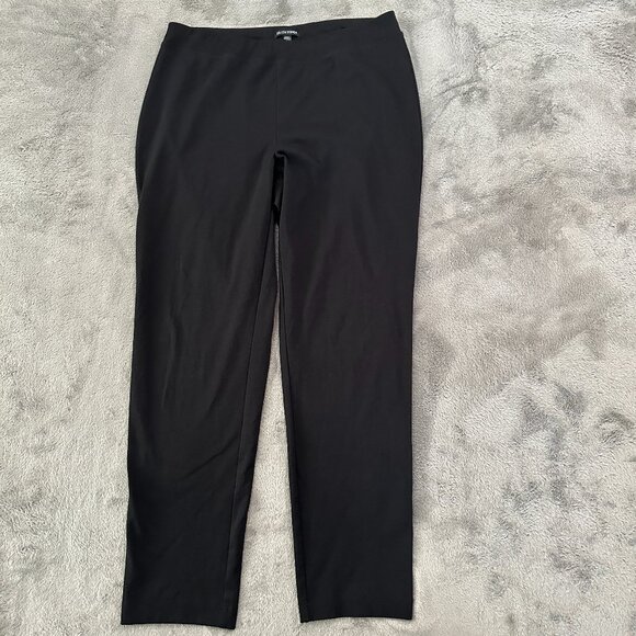 Eileen Fisher Black Organic Cotton Blend Pull On Pants Women's MEDIUM - Picture 1 of 5